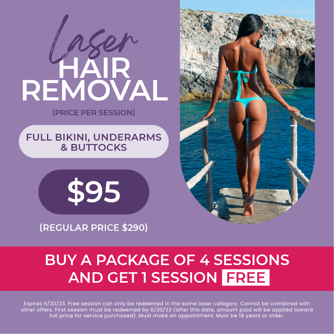 Laser Hair Removal - Per Session - (Full Bikini, Underarms & Buttocks)