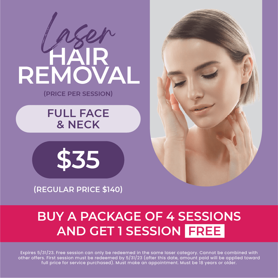 Laser Hair Removal - Per Session - (Full Face & Neck)