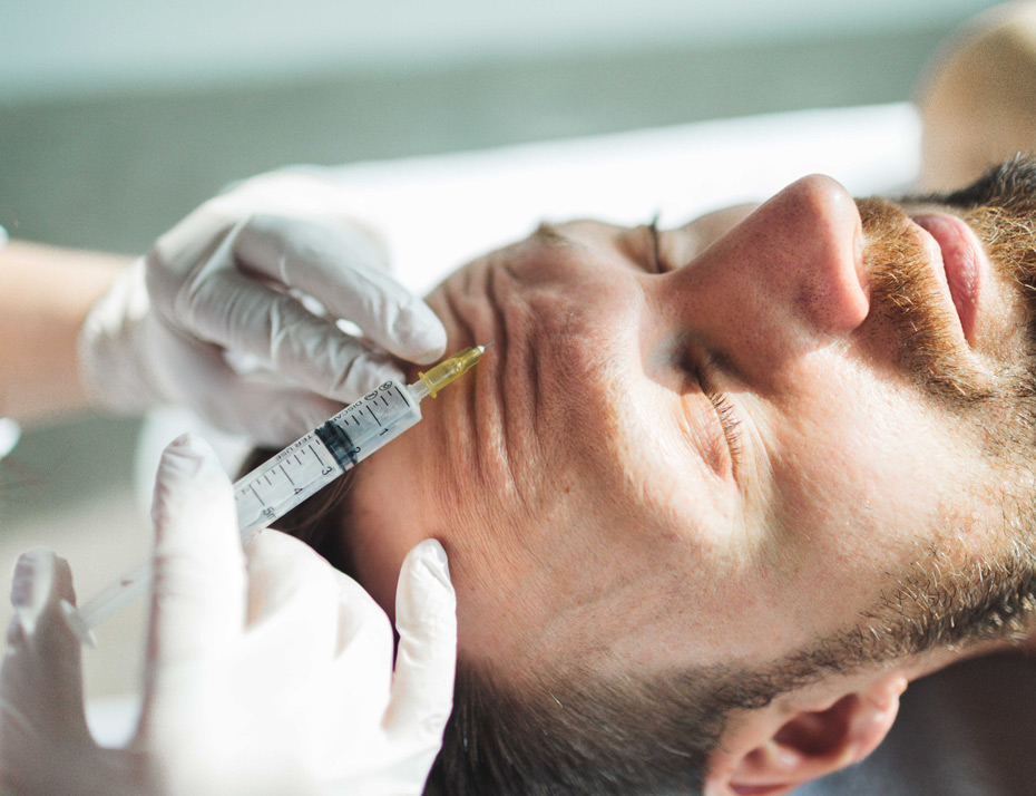 Man-receiving-forehead-injections